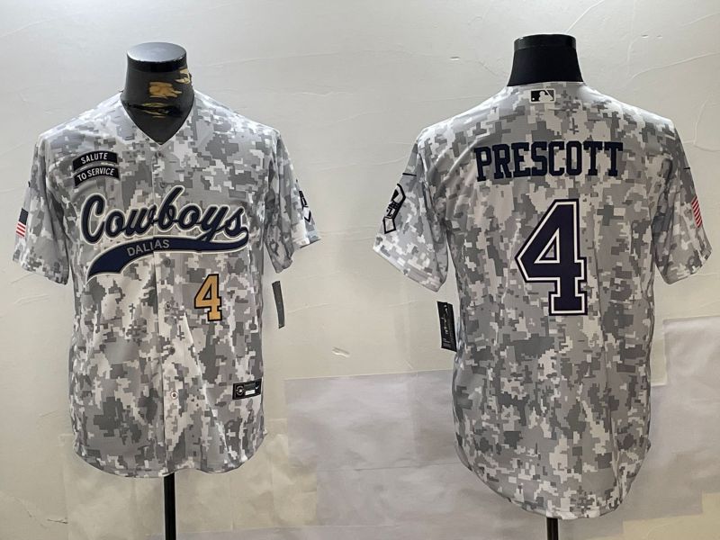 Men Dallas Cowboys #4 Prescott Nike Arctic Camo 2024 Salute to Service Limited NFL Jersey style 2->dallas cowboys->NFL Jersey
